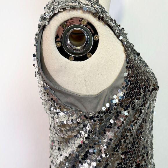 Delia's | Silver Sequin Skater Dress | Sz 7 | Junior - Picture 9 of 11